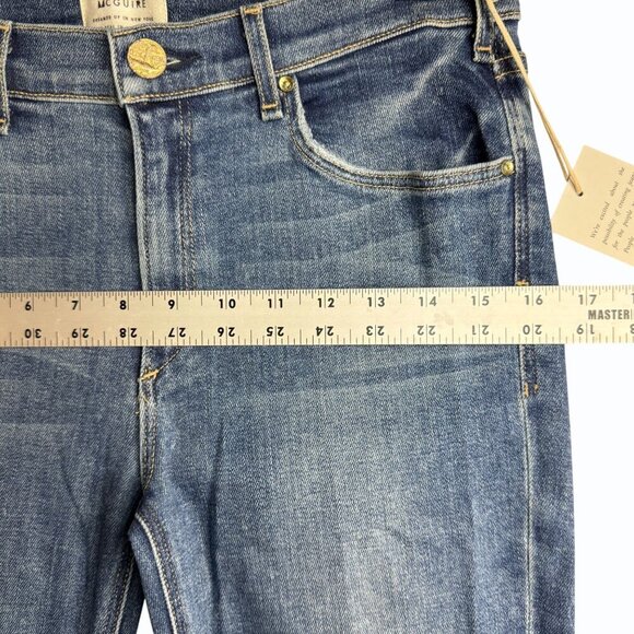 MCGUIRE Denim Womens‎ Newton Skinny Jeans Size 31 Raw Hem Mid Rise Stretch Blue - Picture 10 of 15